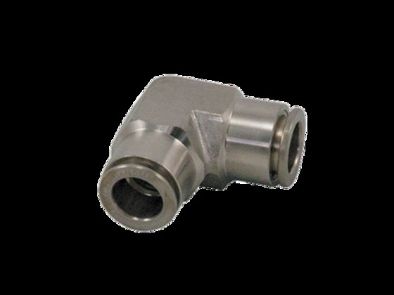 Push-in Union, elbow, metric tube, stainless