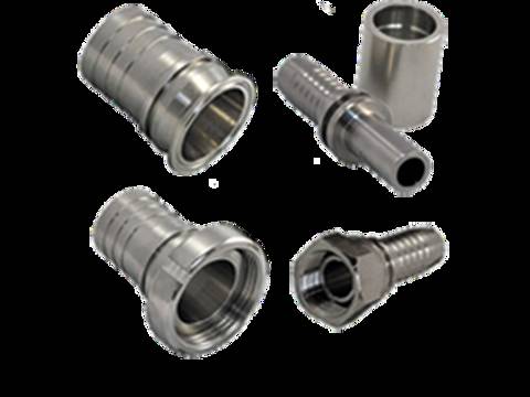 At Alfotech, we have developed various high-quality stainless crimped hose couplings that fit the corrugated PTFE hose with stainless steel braid and silicone.