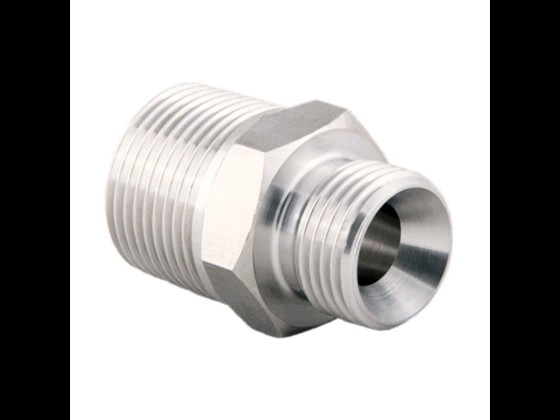 Corrosion-resistant AISI 316 reducing nipple with BSPT thread and 60° angle, perfect for food industry applications. Order today!