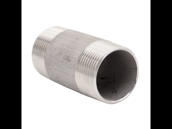 High-quality stainless steel nipple pipe designed to handle up to 40 bar pressure. Ideal for durability and hygiene in the food industry. Order now!