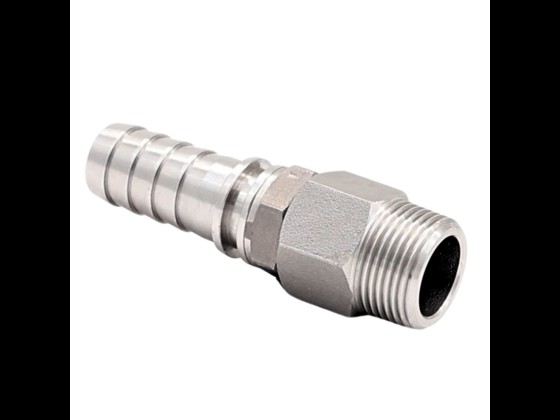 Durable hose nipple male with swivel in AISI 316 stainless steel, ideal for industrial applications needing flexibility. Buy now!