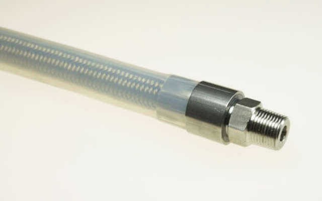 Teflon hose with stainless steel braid and silicone cover