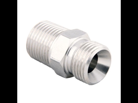 Corrosion-resistant 60° nipple with BSPT thread in stainless AISI 316, designed for the food industry. Order today!