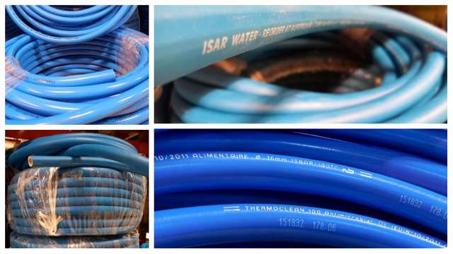 Collage of cleaning hoses