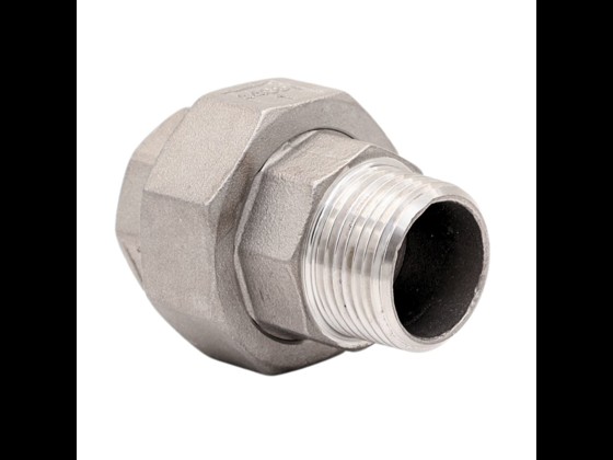 Choose a corrosion-resistant union with flat teflon seal and socket/nipple design in AISI 316 stainless steel, ideal for industrial use. Order today!